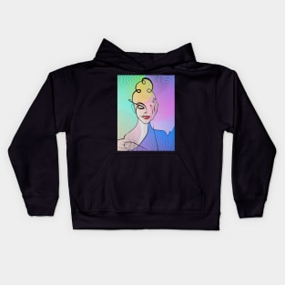 Vibrant Female Portrait Kids Hoodie